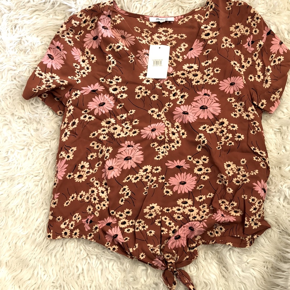 Madewell Daisies Tie Front Top - Picture 3 of 3